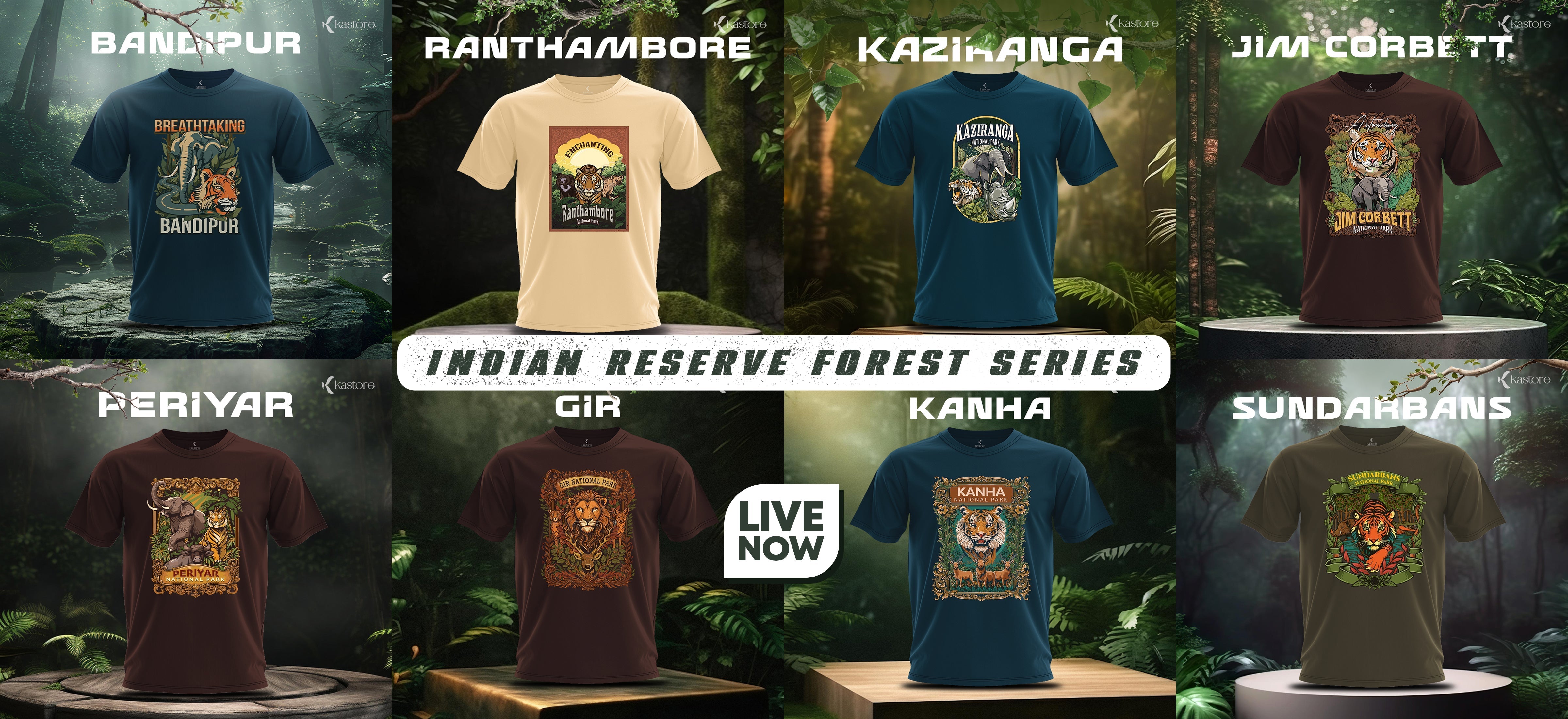 🌿 Explore India’s Wild Side with KaStore’s Indian Reserve Forest Series T-Shirts 🐅🦏