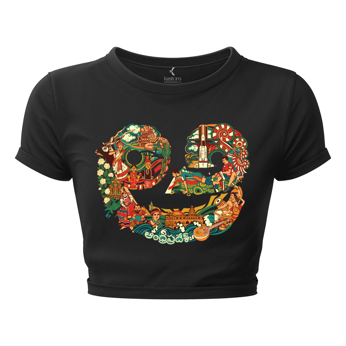 Andhra Pradesh Text |Women's Crop Top