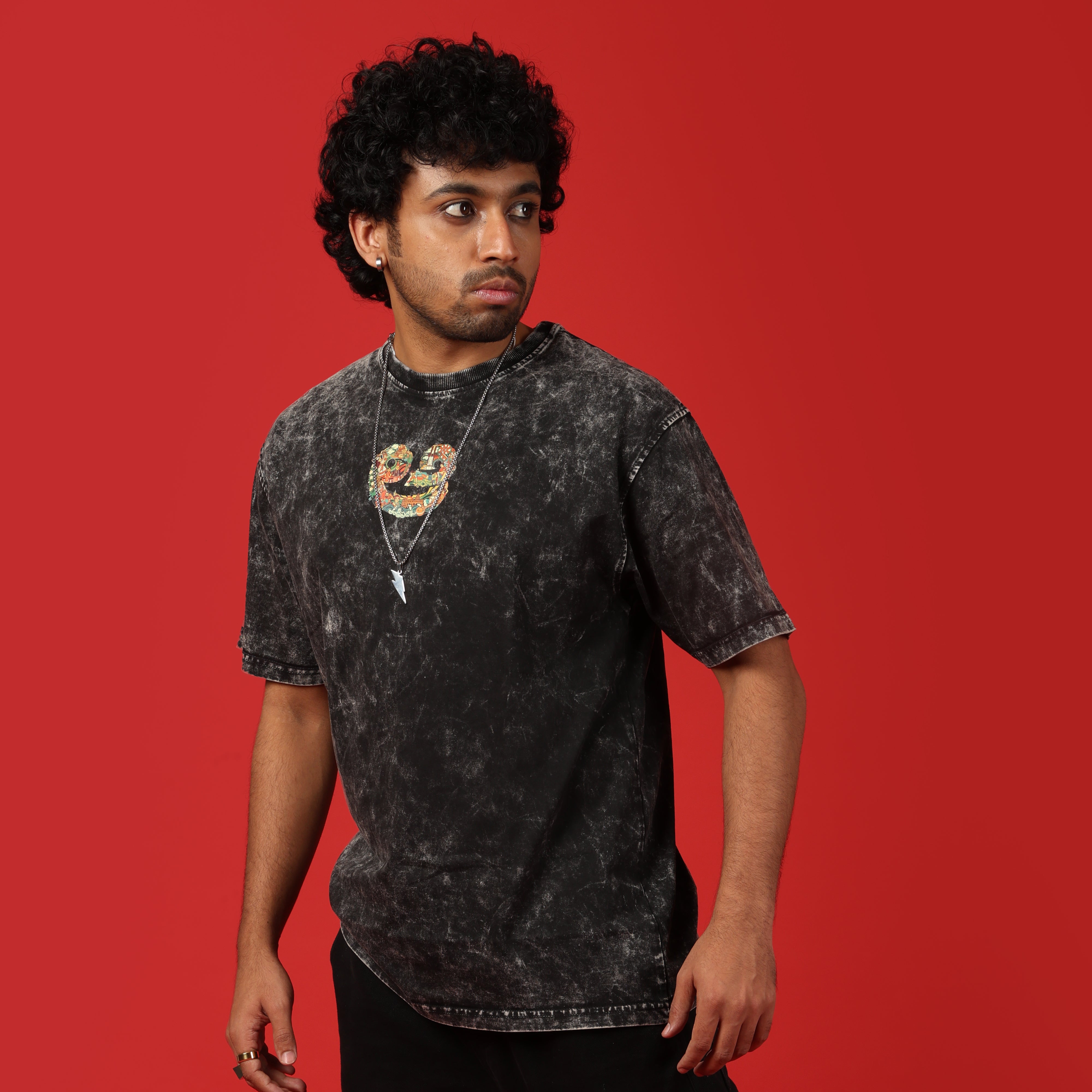 Andhra Pradesh Text Acid Wash Unisex Oversized T-Shirt