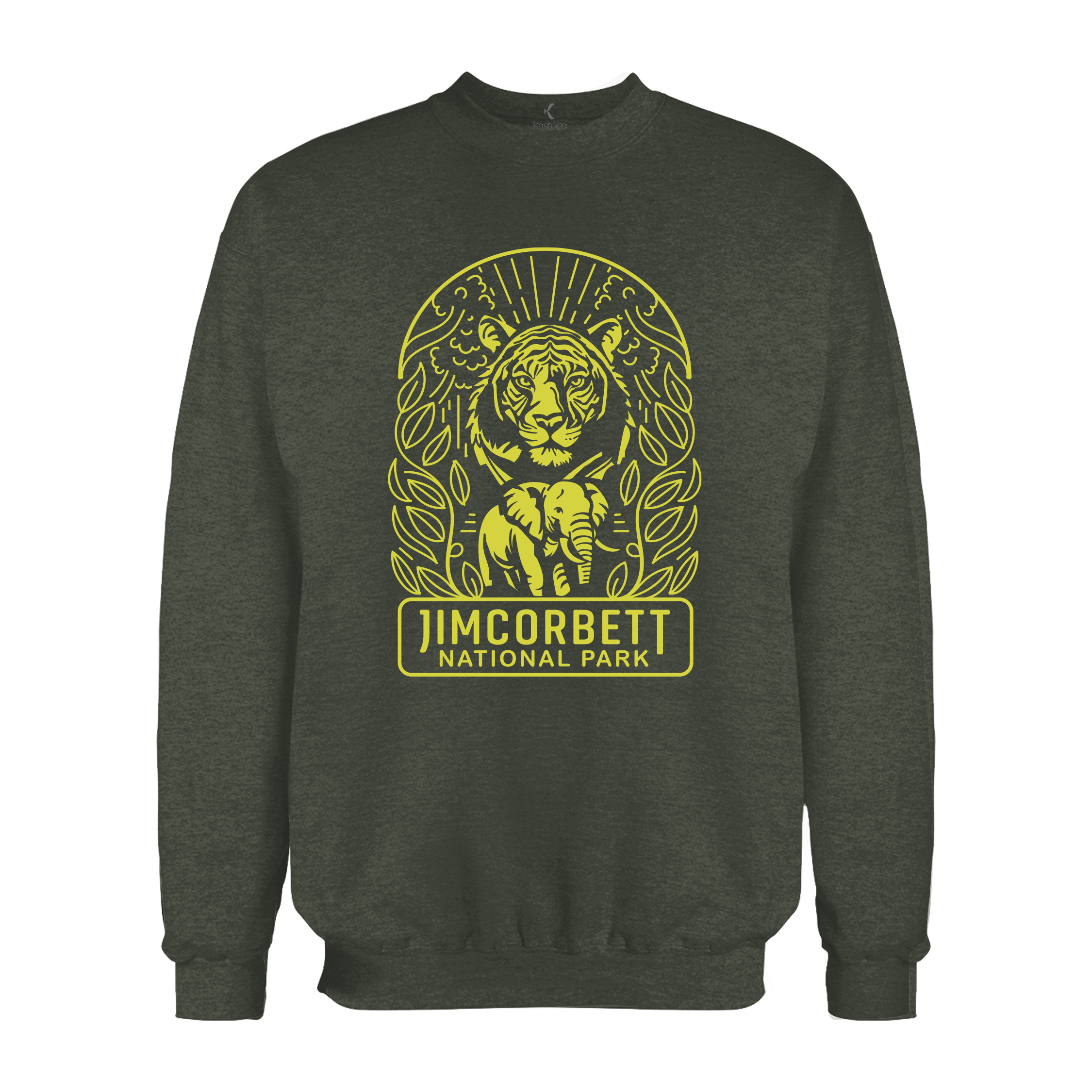 Minimal Jim Corbett National Park | English Sweatshirt | Uttarakhand Sweatshirt