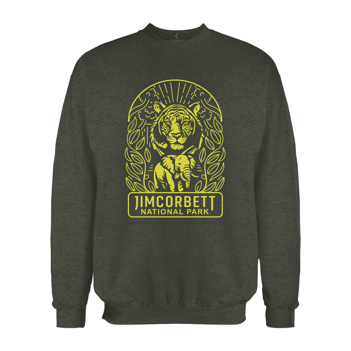 Minimal Jim Corbett National Park | English Sweatshirt | Uttarakhand Sweatshirt