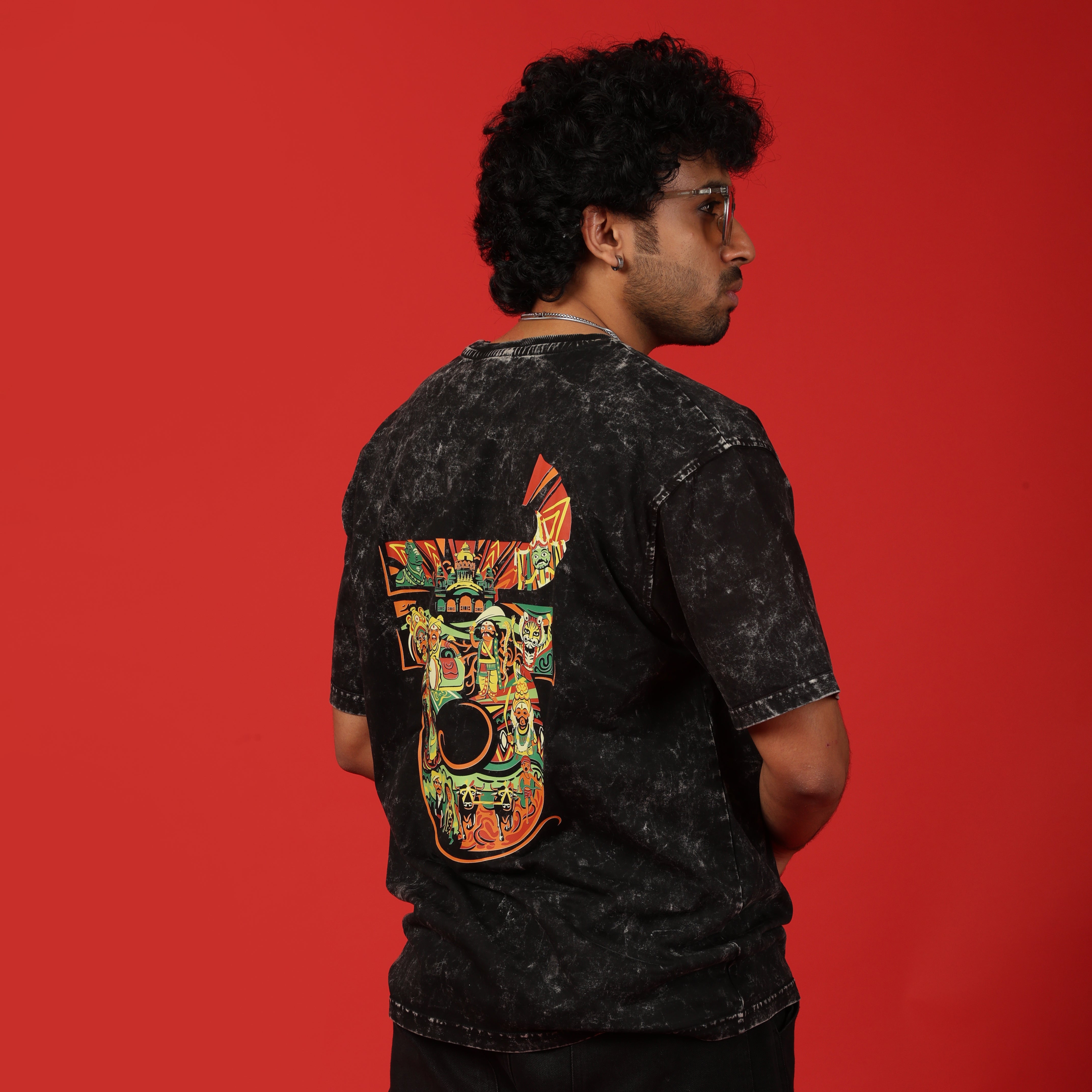 Karnataka Text Acid Wash Oversized T-Shirt | Kannada Oversized T-Shirt | Karnataka Oversized T-Shirt