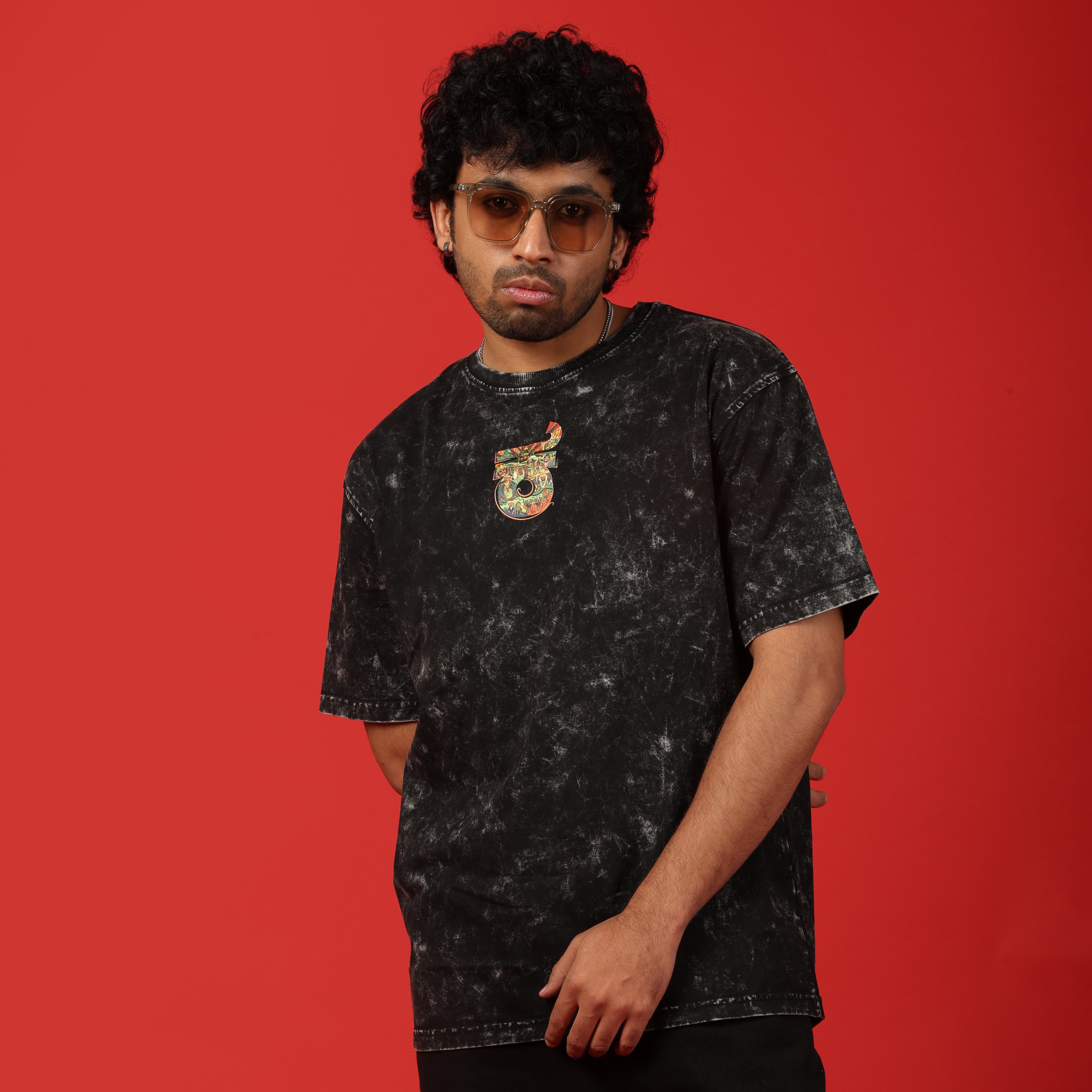 Karnataka Text Acid Wash Oversized T-Shirt | Kannada Oversized T-Shirt | Karnataka Oversized T-Shirt