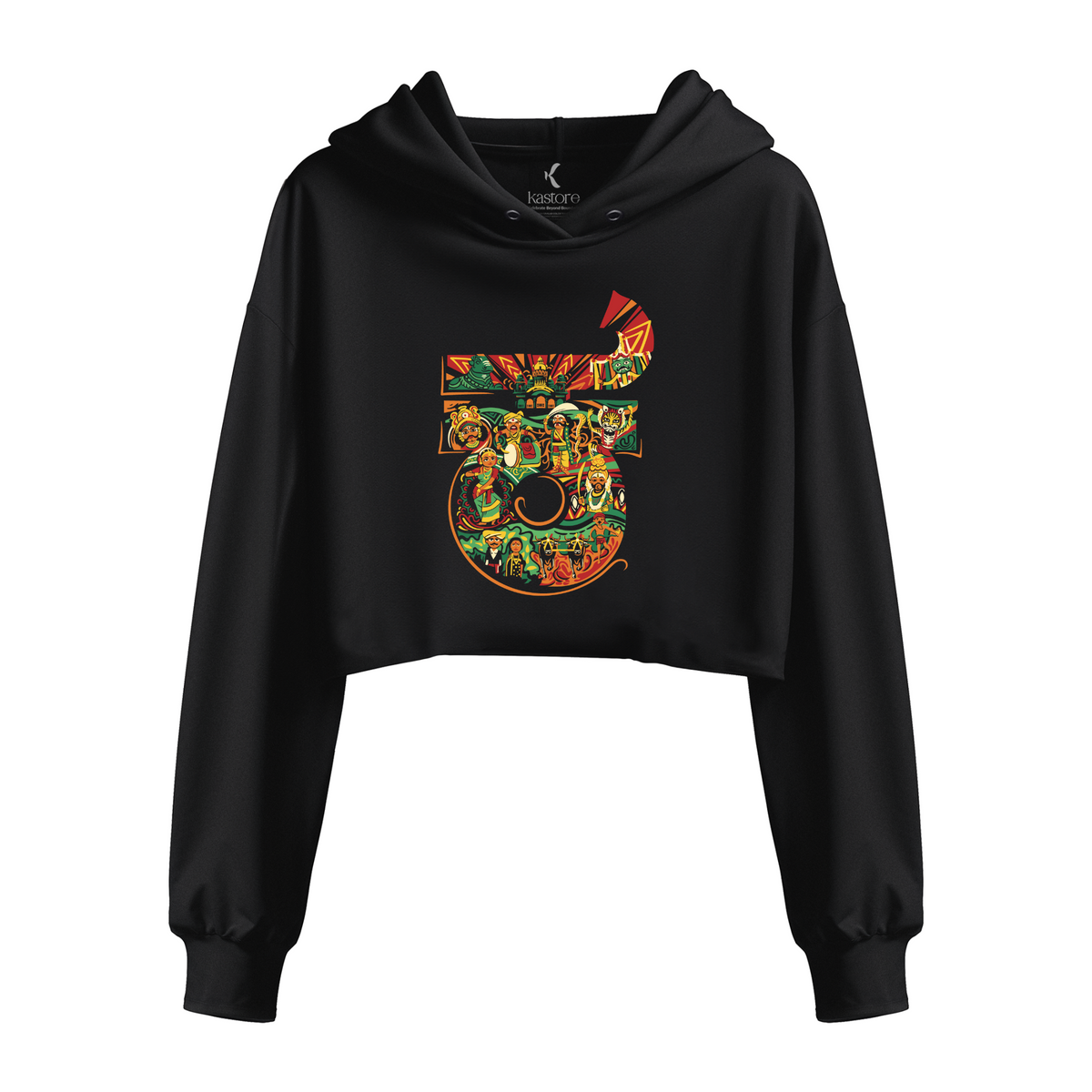 Karnataka Text  Women's Crop Hoodie | Kannada T-Shirt | Karnataka T-Shirt
