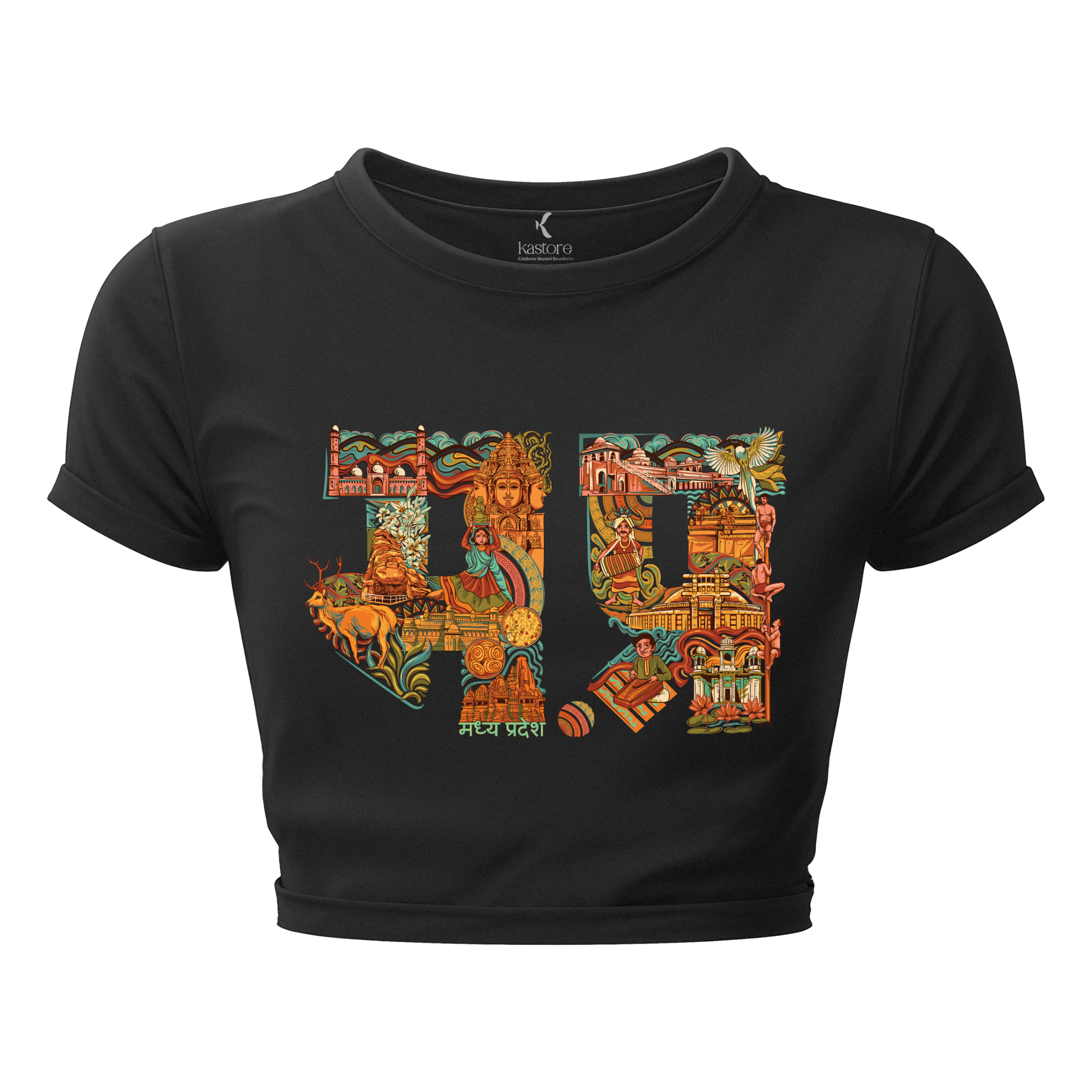 Madhya Pradesh Text  Women's Crop Top