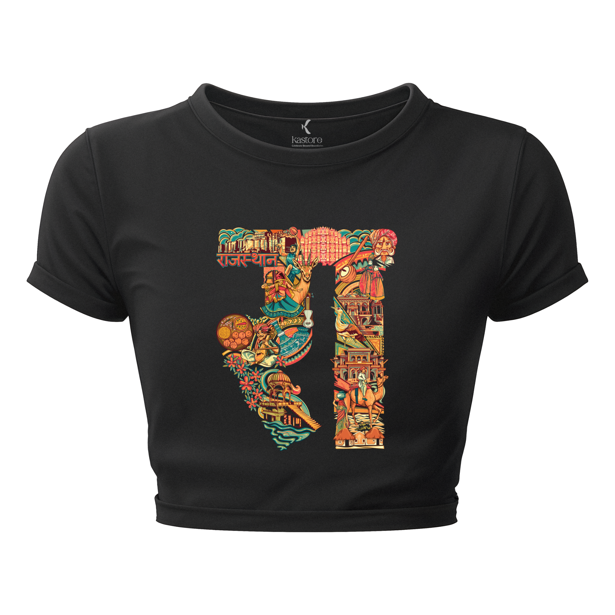 Rajasthan Text Women's Crop Top