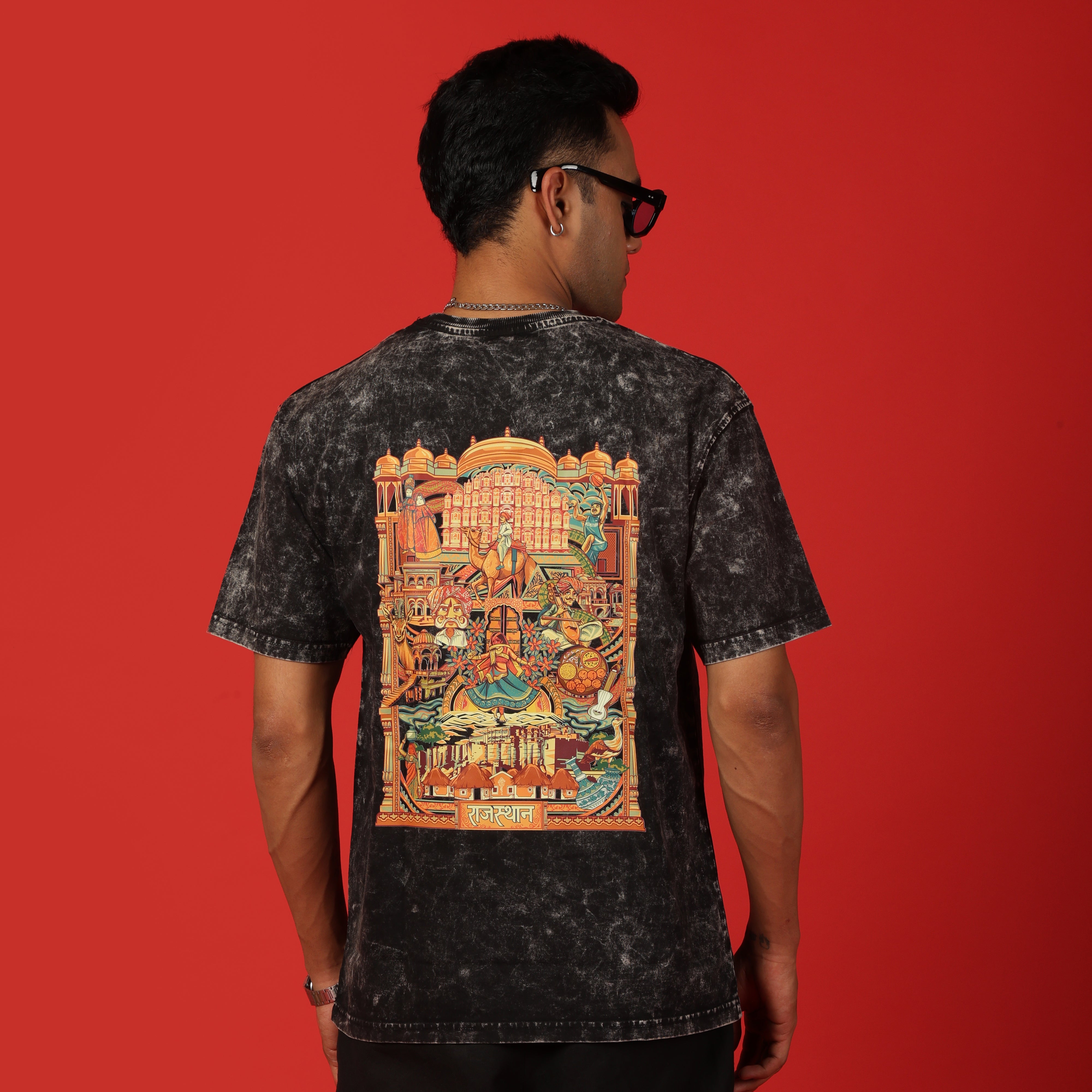 Rajasthan Frame Acid Wash Oversized T-Shirt