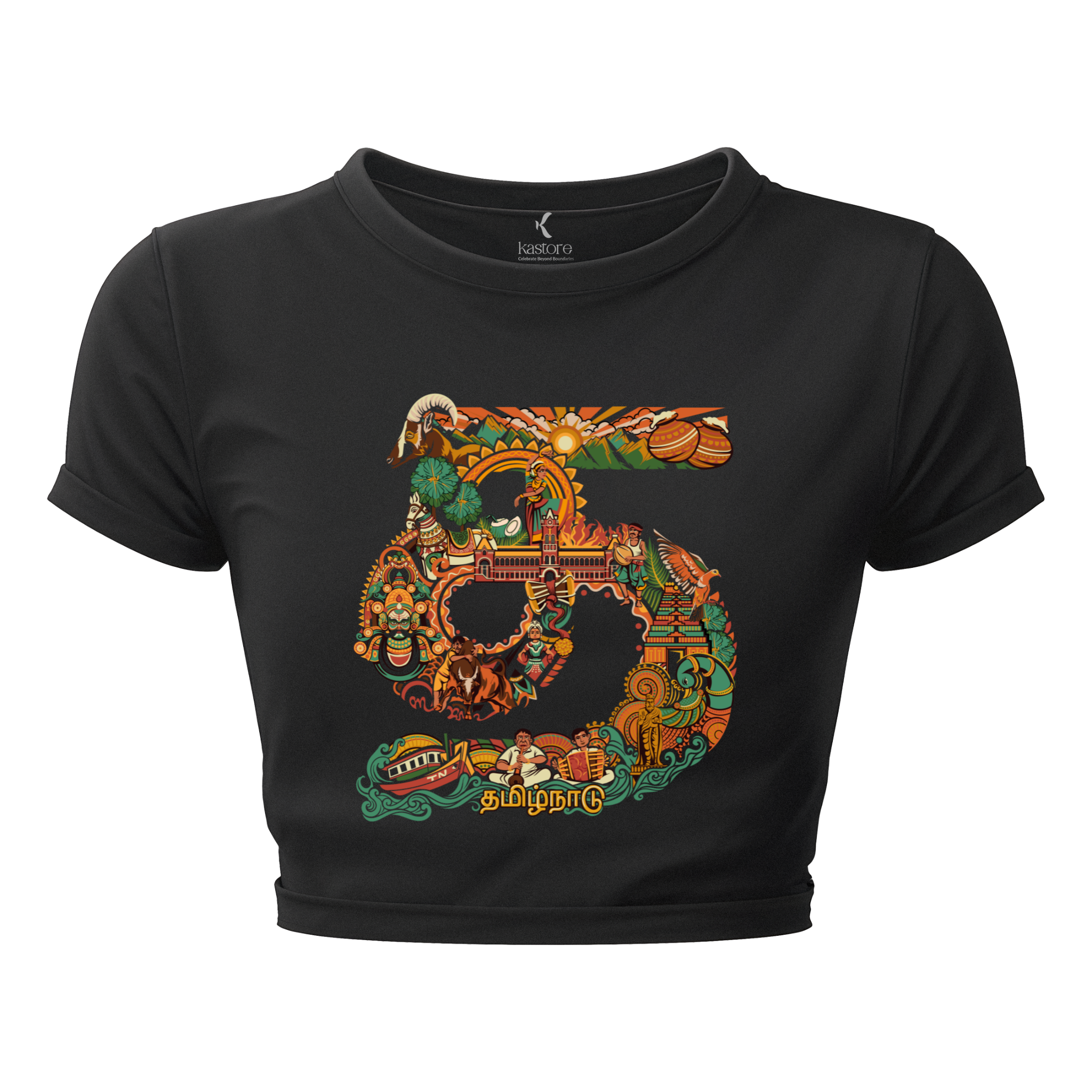 Tamil Nadu Text  Women's Crop Top