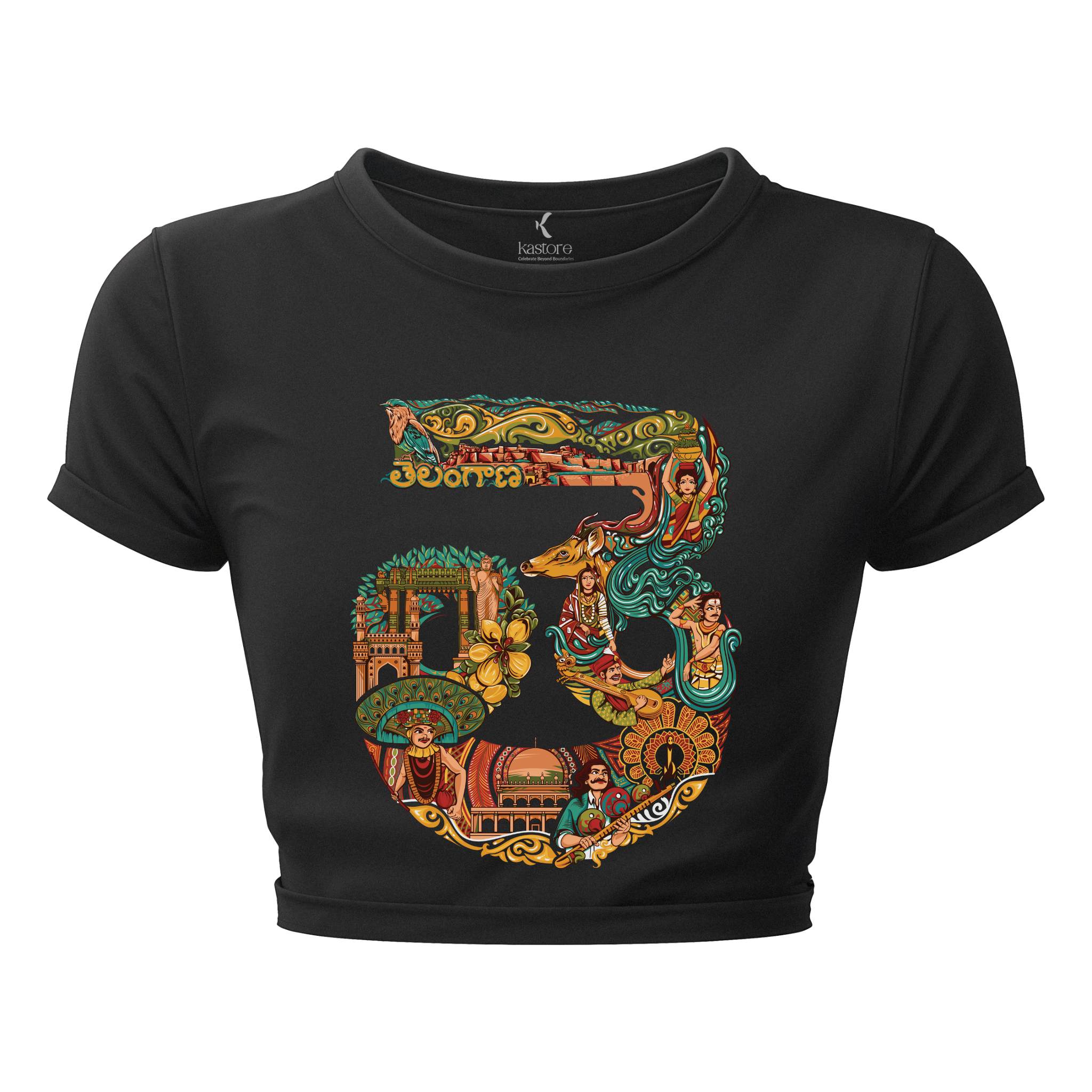 Telangana Text  Women's Crop Top