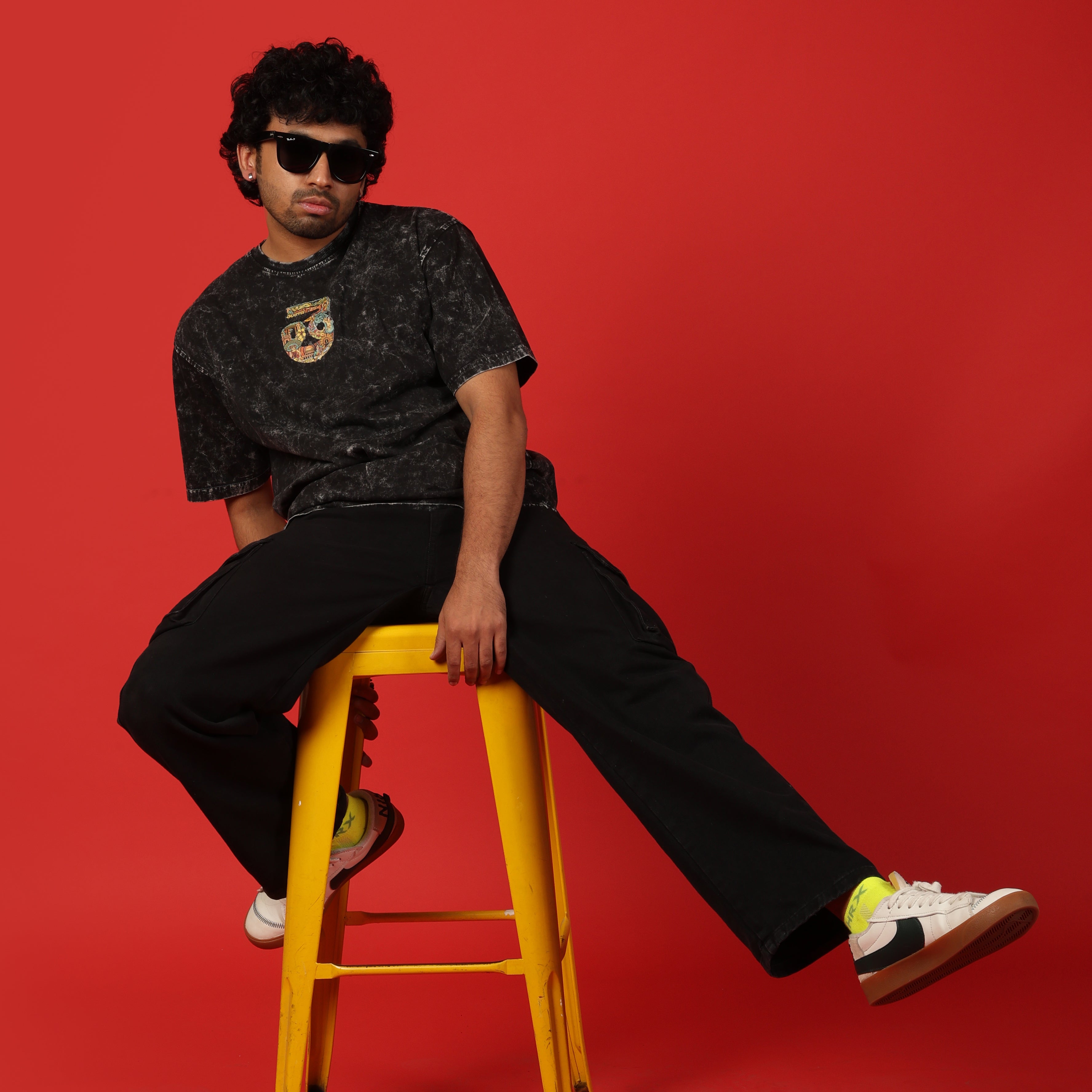 Telangana Text Acid Wash Unisex Oversized T-Shirt