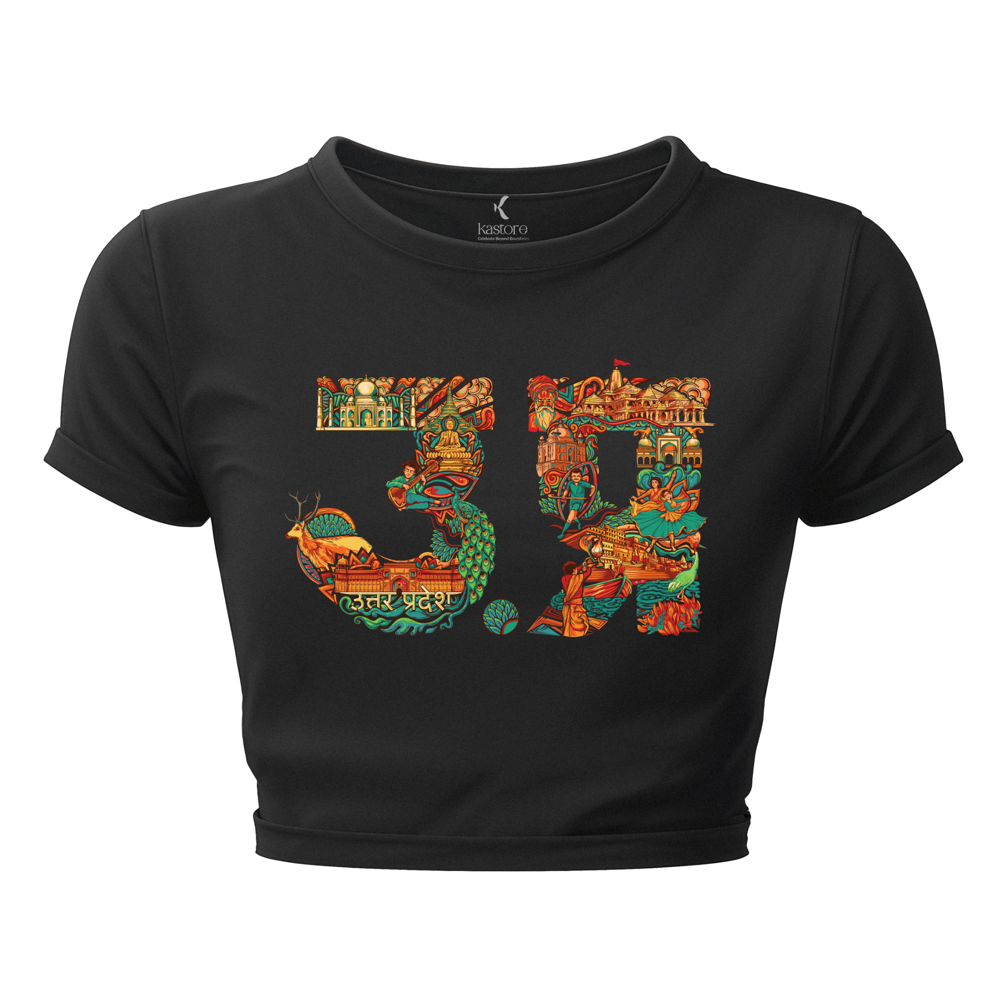 Uttar Pradesh Text  Women's Crop Top