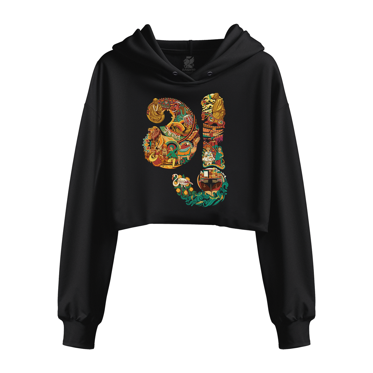Gujarat Text | Women's Crop Hoodie