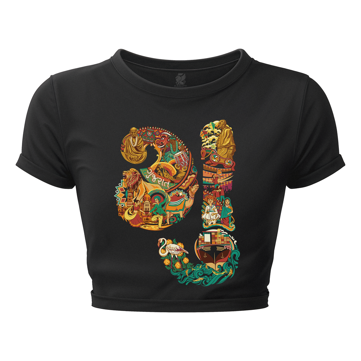 Gujarat Text | Women's Crop Top