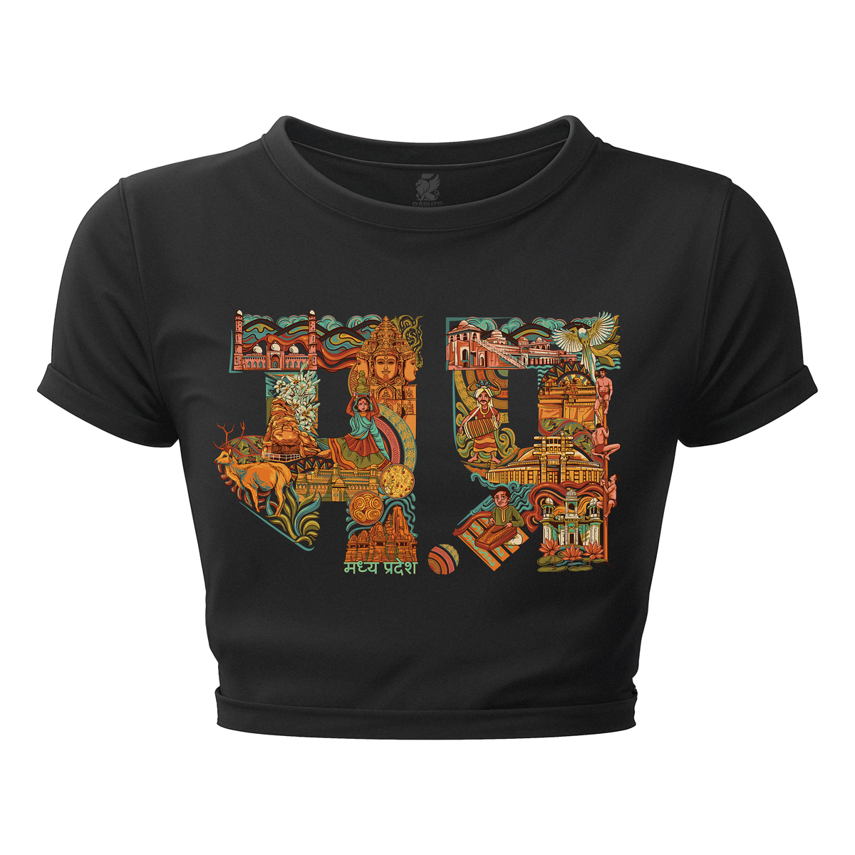 Madhya Pradesh Text |Women's Crop Top