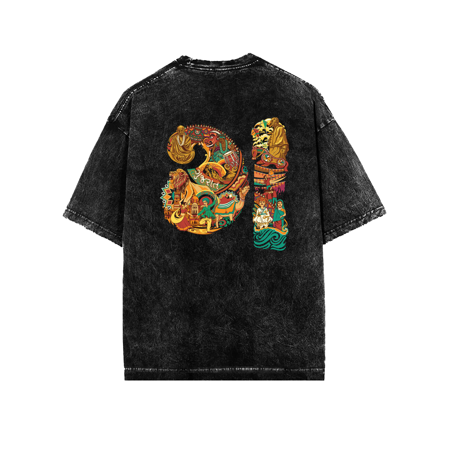 Gujarat Text Acid Wash Oversized T-Shirt