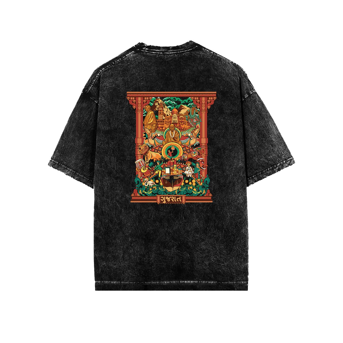 Gujarat Frame Acid Wash Oversized T-Shirt