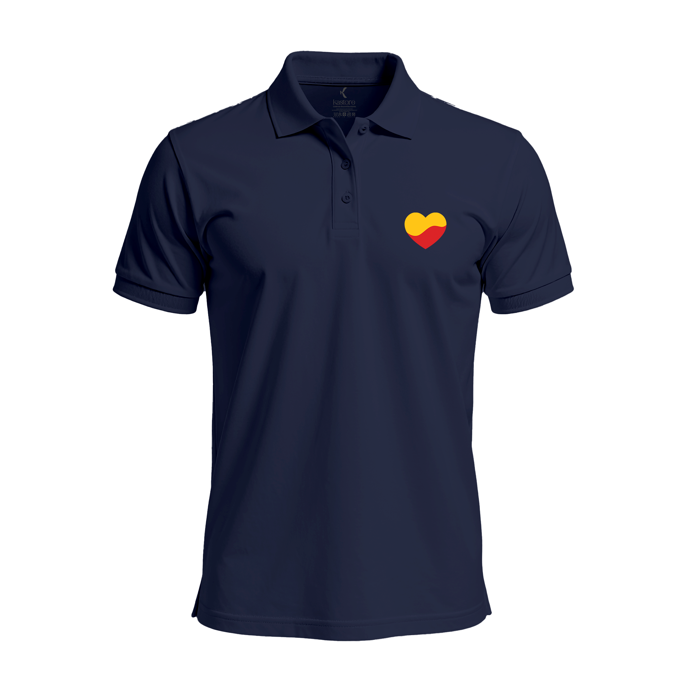 Yellow Red Heart Flag Polo T-Shirt | Kannada T-Shirt | Karnataka T-Shirt