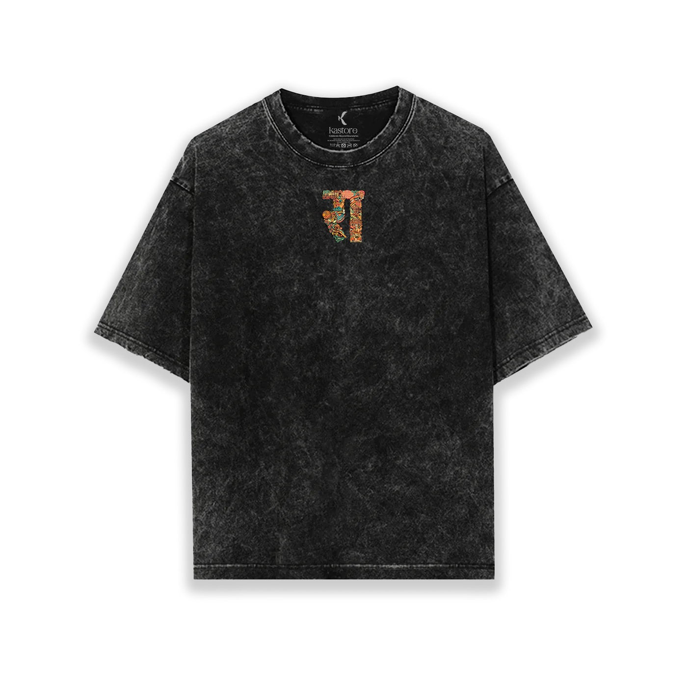 Rajasthan Text Acid Wash Oversized T-Shirt